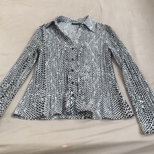 Apt 9 brown and white animal patterned blouse